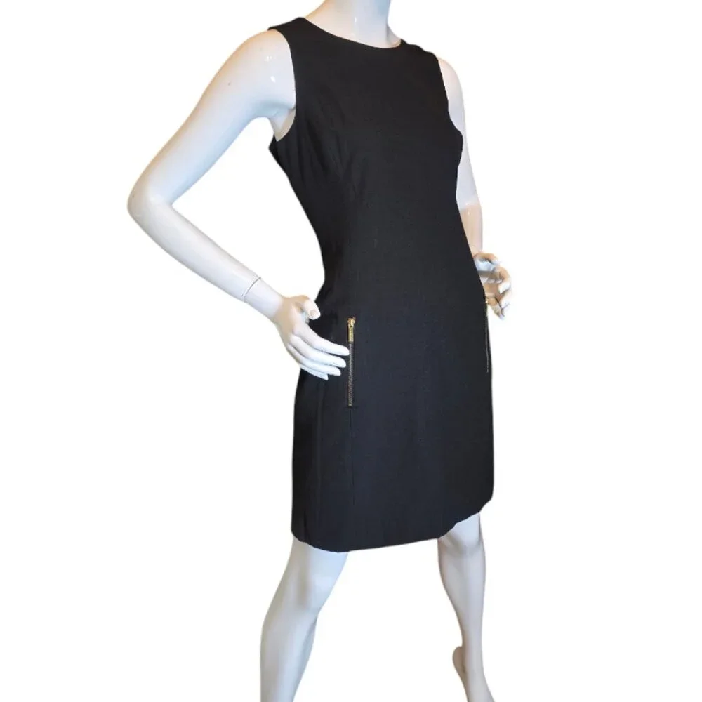 MICHAEL KORS Black Sheath Sleeveless Mini Dress sz 10
